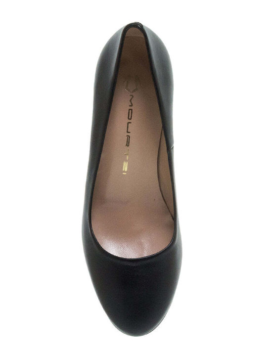 Mourtzi Leather Black Medium Heels