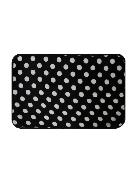 Keskor Non-Slip Bath Mat 53176-1 Black Velvet-Black Metal 60x40cm