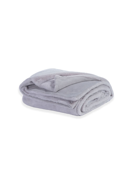 Nef-Nef Homeware Warmer Furry Double Blanket 240x220cm Silver