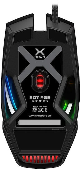 Krux Bot RGB Gaming Ποντίκι 10000 DPI Μαύρο