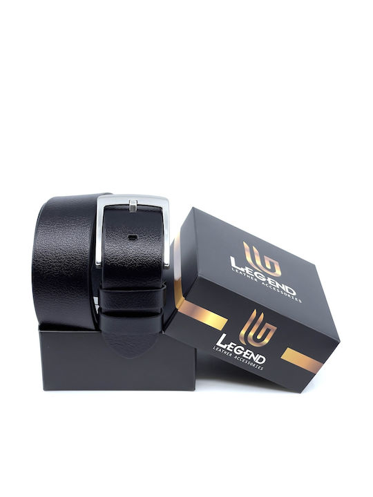 Wide Men's Belt Leather Black