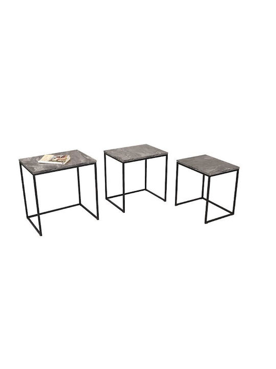 Square Zigon Set Wooden Marble 55x40x57 cm