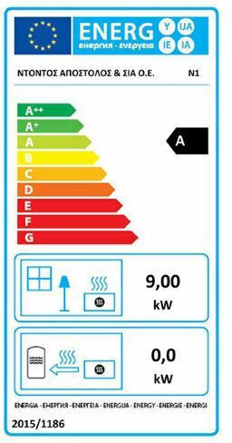 Ntontos No 1 Stahl Holzofen 9kW Schwarz