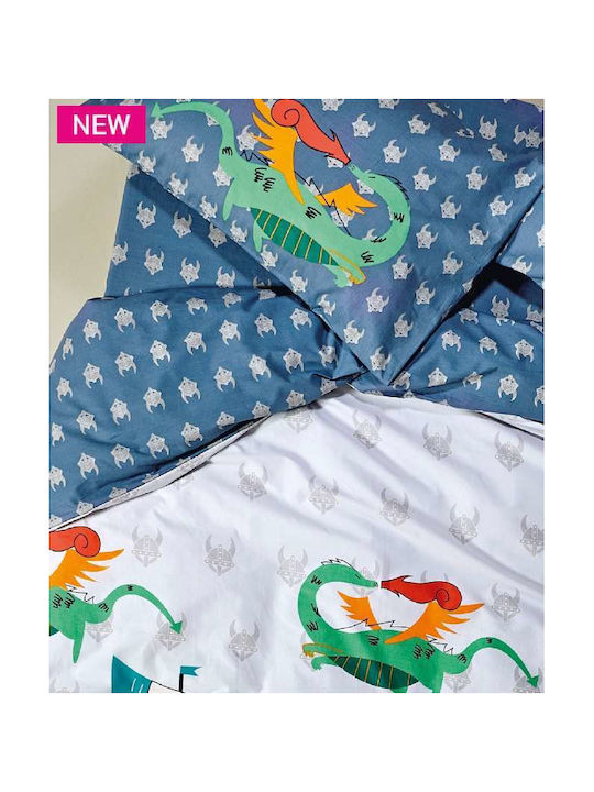 Kentia Set Kids Duvet Cover Single with Pillowcase Cotton GREY- RED- BLUE- GREEN 160x240cm