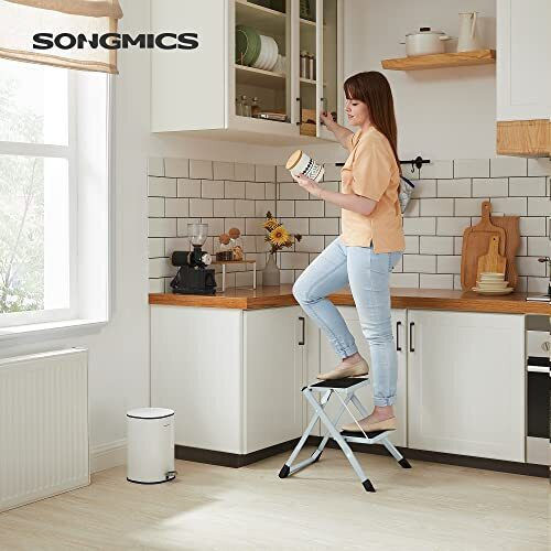 Songmics Trittleiter Eisen 2 Stufen 20cm