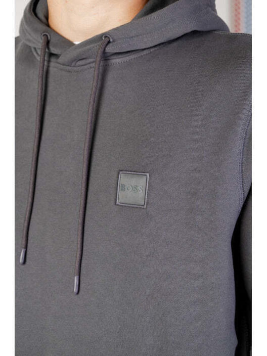 Hugo Boss Men's Sweatshirt with Hood and Pockets Gray