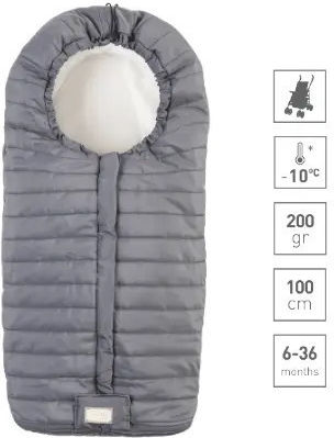 Nuvita Junior Slender Universal Stroller Footmuff Gray