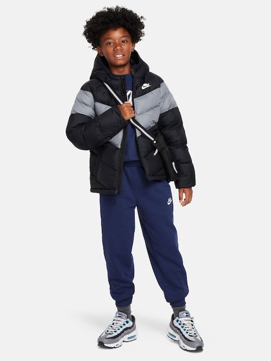 Kids' Sports Jacket with Lining & Hood Black Nsw