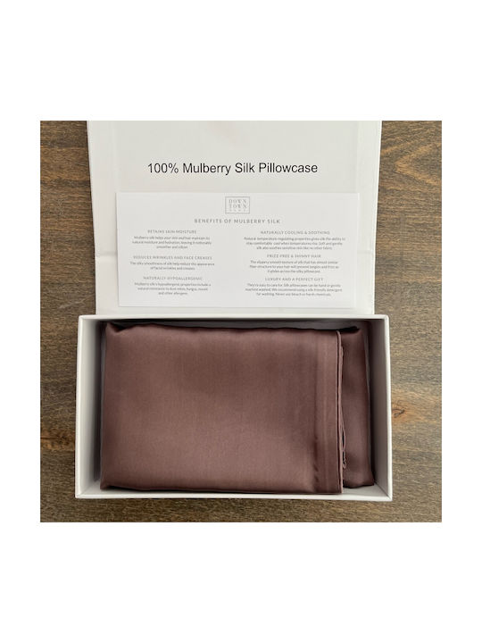 Down Town Home Mulberry Pillowcase with Envelope Cover 100% Silk Purple 50x76cm