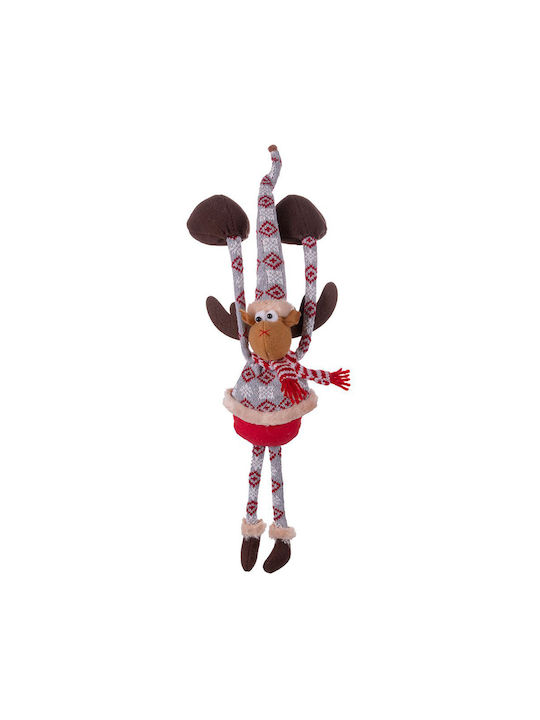 Hanging Reindeer Fabric Christmas Tree Ornament 7x15x7cm Various Colors Various Colors