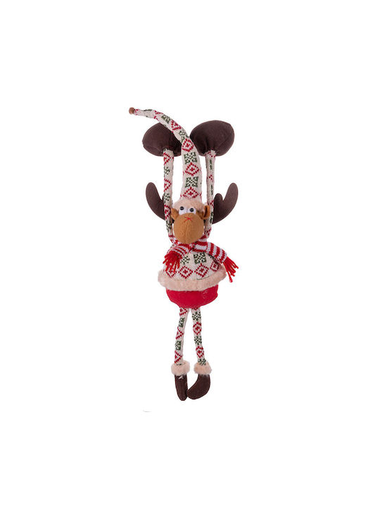 Hanging Reindeer Fabric Christmas Tree Ornament 7x15x7cm Various Colors Various Colors