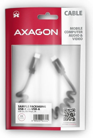 Axagon USB 2.0 Cable USB-C male - USB-C 60W Black 1.1m (AKAXNTUCMCM20TB)