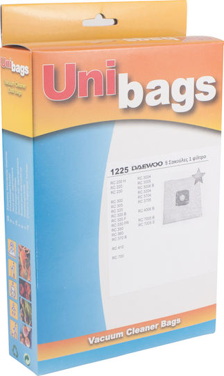 Unibags 1225 Σακούλες Σκούπας 5τμχ Συμβατή με Σκούπα Daewoo
