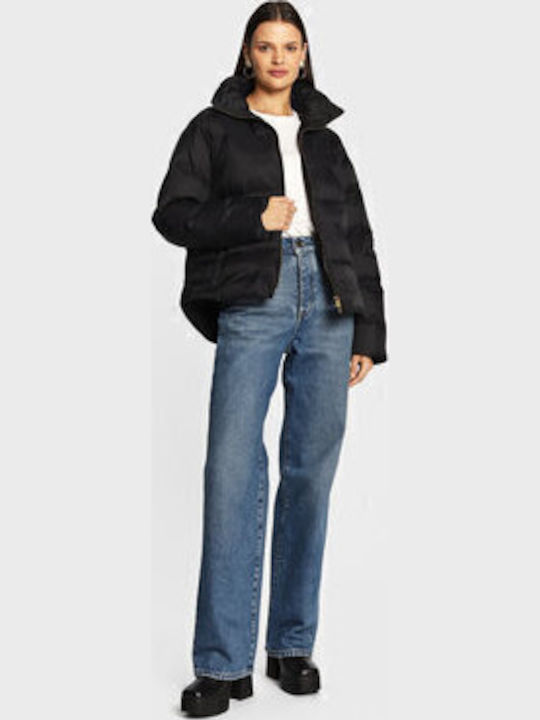 Iva Women's Short Puffer Jacket for Winter Black.