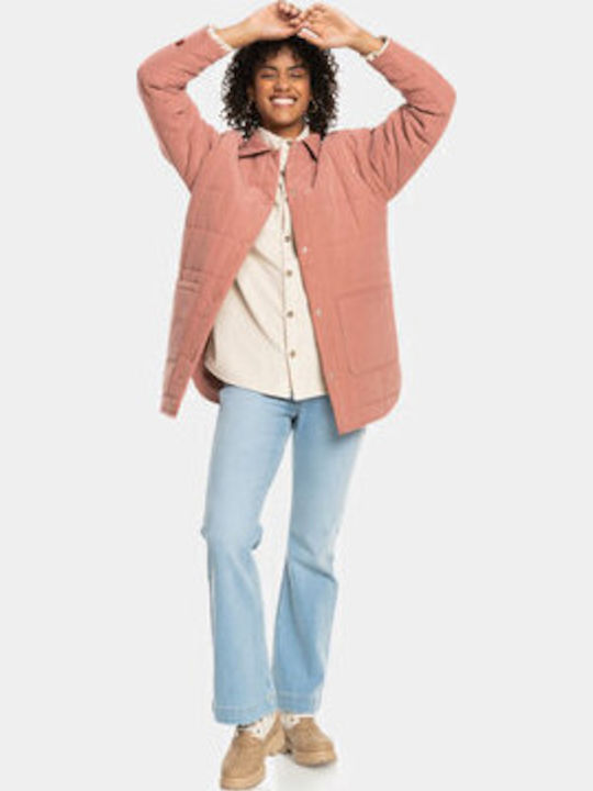 Kurz Damen Puffer Jacke Orange