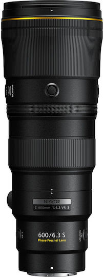 Nikon Full Frame Φωτογραφικός Φακός NIKKOR Z 600mm f/6.3 VR S Super Telephoto για Nikon Z Mount Μαύρος