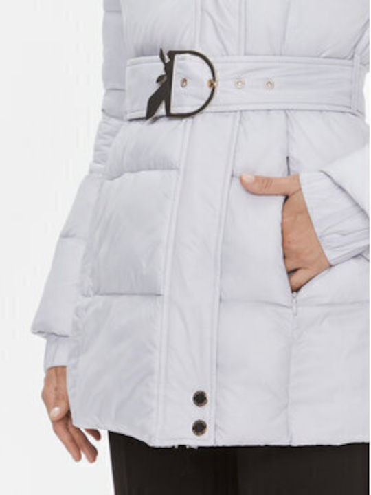 Women's Short Puffer Jacket for Winter Gray
