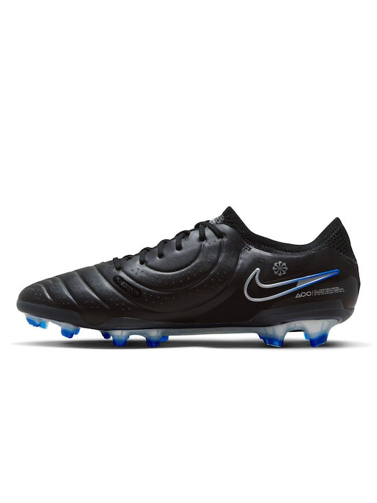 Nike Tiempo Legend 10 Elite FG Χαμηλά Ποδοσφαιρικά Παπούτσια με Τάπες Μαύρα