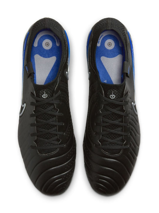 Nike Tiempo Legent 10 Elite Ποδοσφαιρικά Παπούτσια με Τάπες FG Μαύρα