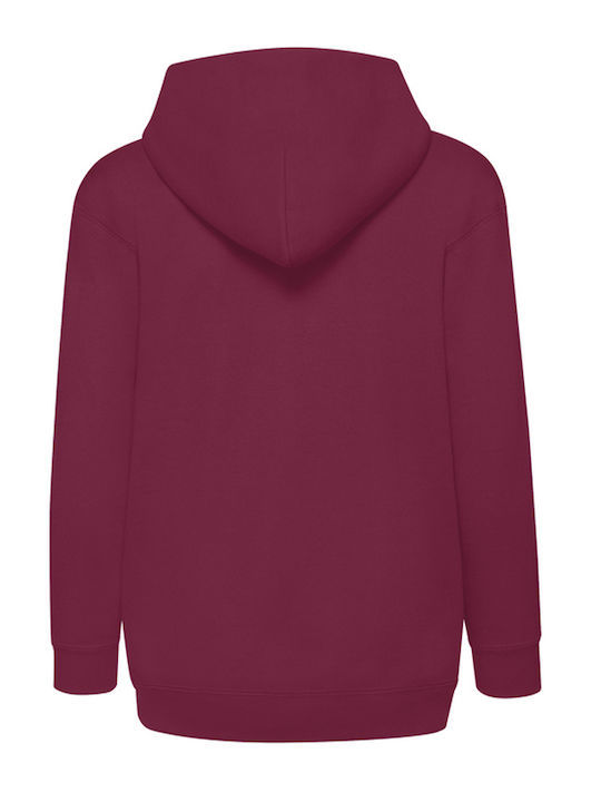 Kids Moda Men's Sweatshirt Jacket with Hood and Pockets Bordeaux