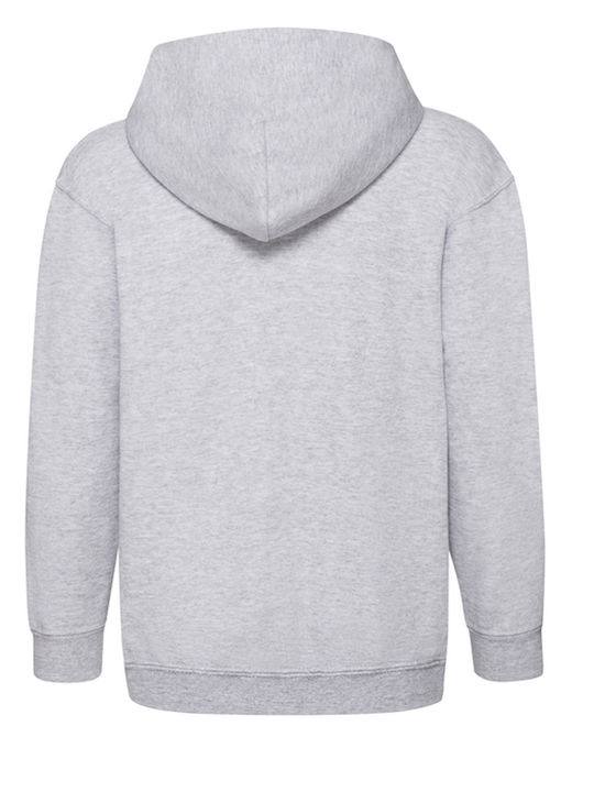 Kids Moda Men's Sweatshirt Jacket with Hood and Pockets Melange Gray