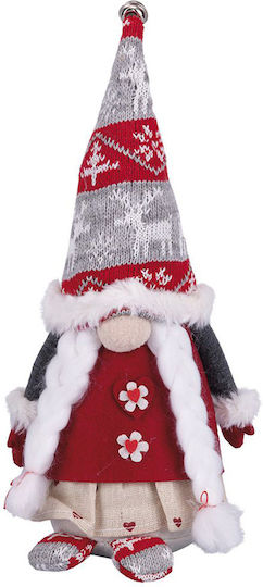 Christmas Fabric Figure Dwarf White Height 33cm