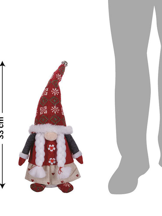 Christmas Fabric Figure Dwarf White Height 33cm