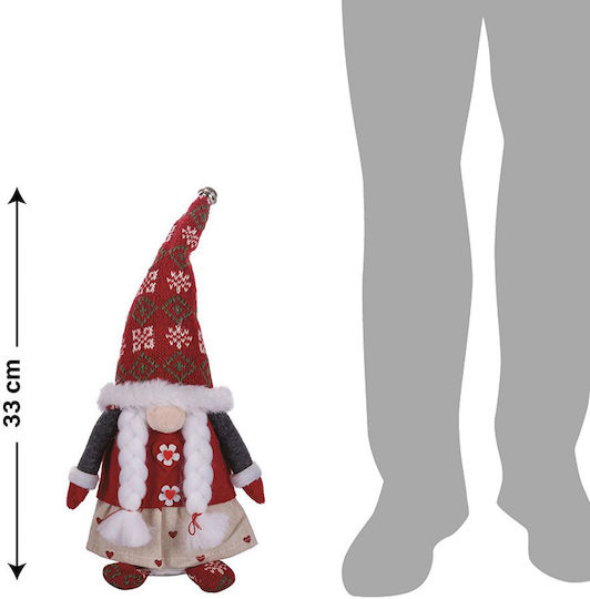 Christmas Fabric Figure Dwarf White Height 33cm