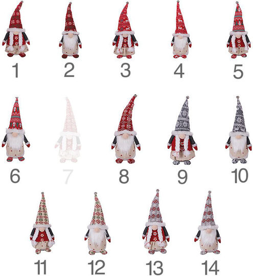 Christmas Fabric Figure Dwarf White Height 33cm