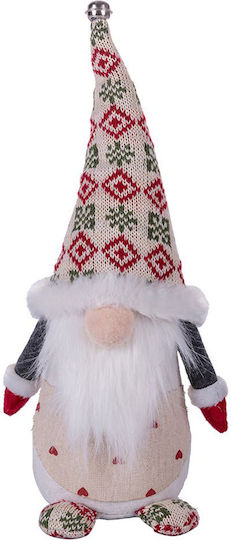 Christmas Fabric Figure Dwarf White Height 33cm