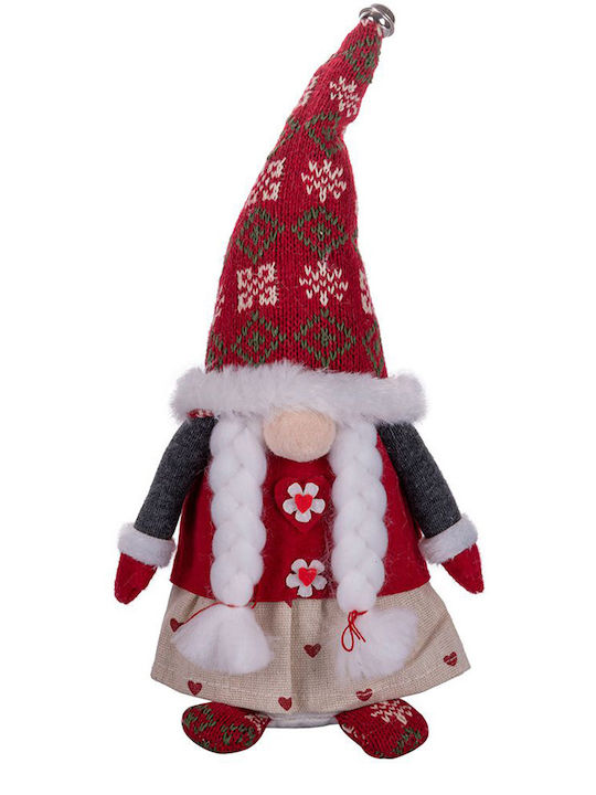 Christmas Fabric Figure Dwarf White Height 33cm