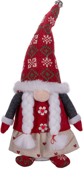 Christmas Fabric Figure Dwarf White Height 33cm