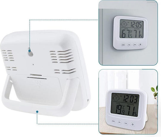 Ceas De Masă Digital Lcd Alb AT00001563