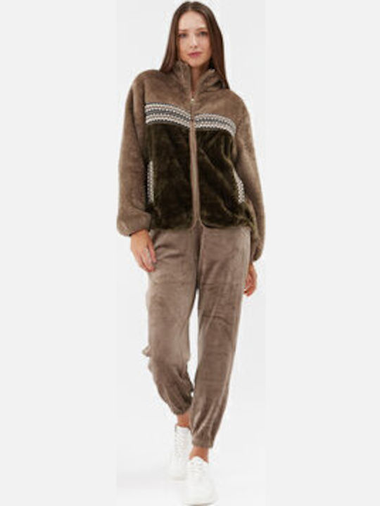 Marlene Kurz Damen Puffer Jacke für Winter Brown