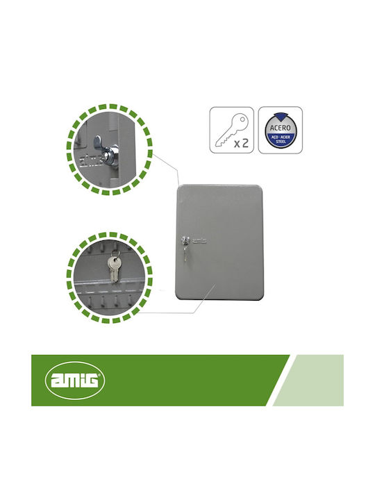 Amig Wall Key Hook Metallic 45 Hooks 24x7x30cm