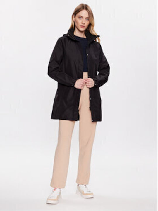 Aden Kurz Damen Puffer Jacke Wasserdicht für Winter Schwarz
