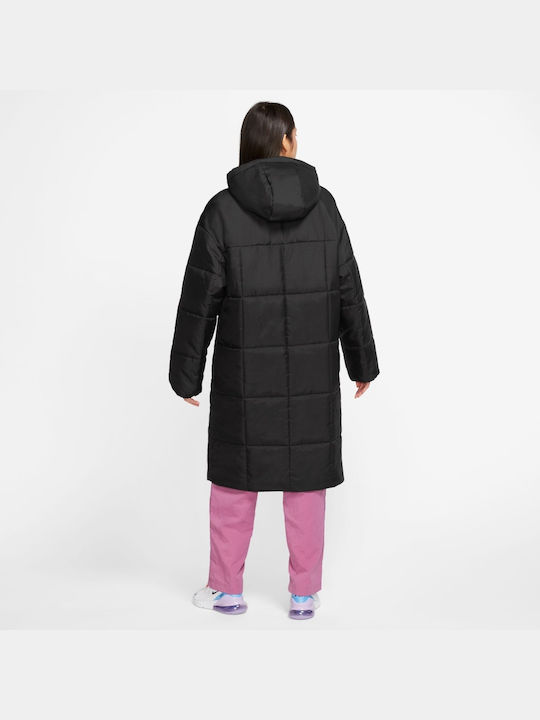Nike Scurt Jachetă de femei tip parka pentru iarnă Negru