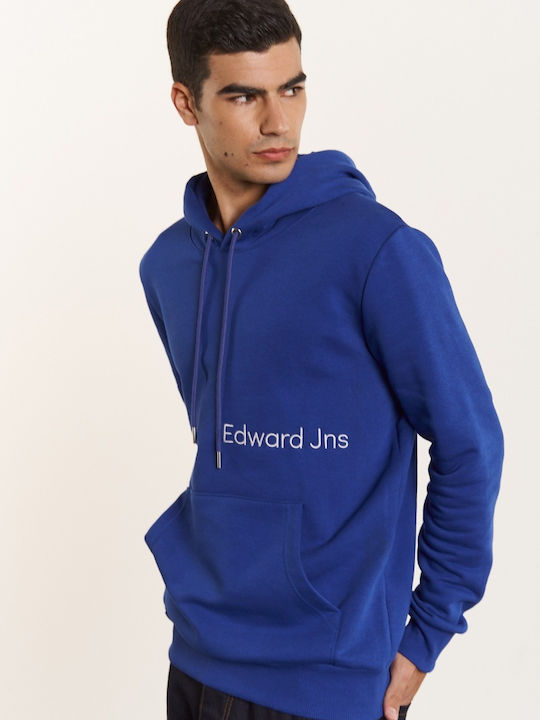 Edward Jeans Herren Sweatshirt mit Kapuze Blau