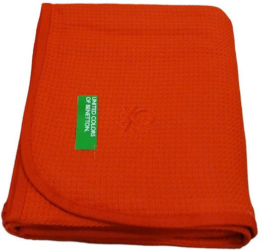 Benetton Pe.b 004 Κουβέρτα Πικέ Μονή 160x240εκ. Λαδί