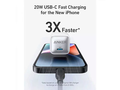 Anker Charger Without Cable 20W Power Delivery White (Nano)