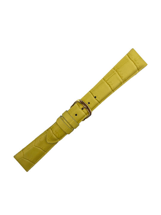 Tzevelion Δερμάτινο Λουράκι Κίτρινο 20mm