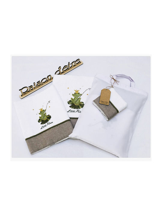 Raison D' Etre Set Babyhandtücher 2 Stück Weiß Prince Charming