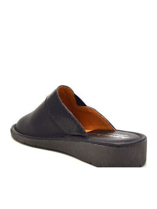 Leder Flache Sandalen für Damen in Schwarz Farbe