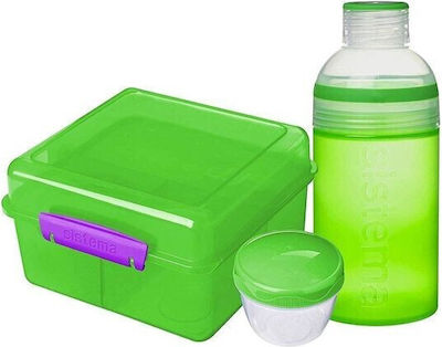 Sistema Kids Set Lunch Plastic Box 0.15lt Green L17.7xW16.7xH10.4cm