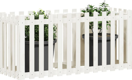 vidaXL Повдигната Кутия за саксии Дърво Бял 150x50x70см.
