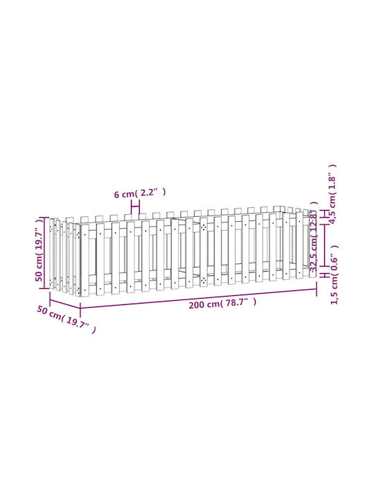 vidaXL Planter Box Wooden Pink 200x50x50cm.