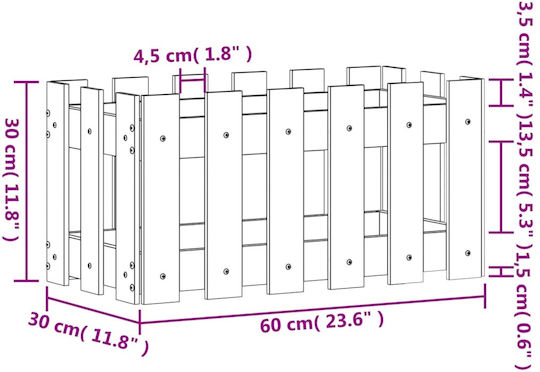 vidaXL Ζαρντινιέρα Ξύλινη Μπεζ 60x30x30εκ.