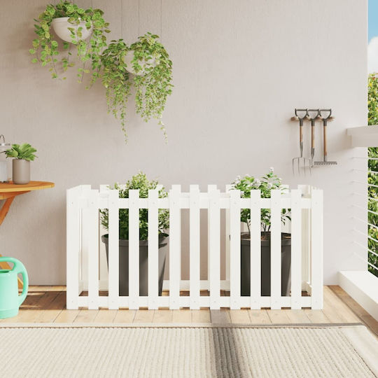 vidaXL Повдигната Кутия за саксии Дърво Бял 150x50x70см.