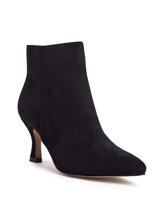 Keep Fred Suede Women's Ankle Boots with Medium Heel Black