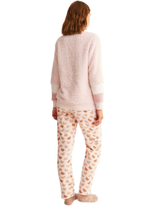 Promise Winter Women's Pyjama Set Fleece Rose